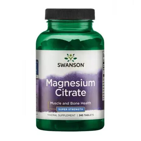 Swanson Magnesium Citrate, citrate de magnésium, 240 comprimés