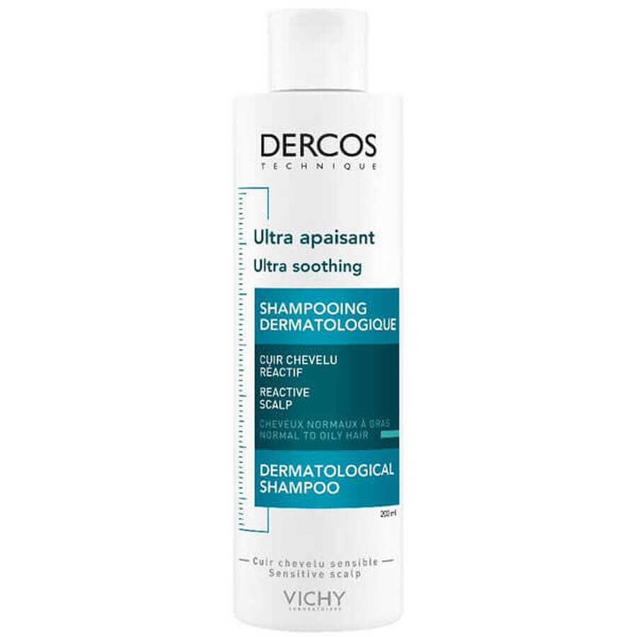 Vichy Dercos Ultra Soothing, ultra-kalmerende shampoo, normaal en vet haar, 200 ml