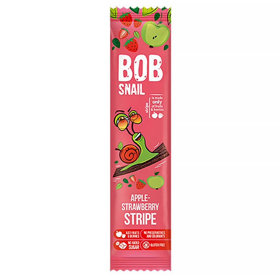 Bob Snail Stripe Fruit Snack, măr, căpșuni, 14 g