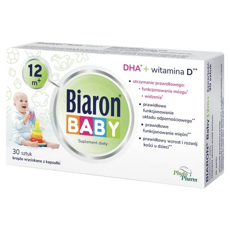 Biaron Baby 12m+, dla dzieci powyżej 12 miesiąca, 30 kapsułek twist-off USZKODZONE OPAKOWANIE: ceny i cechy