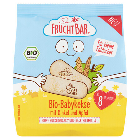 Fruchtbar Spelt en Tarwe Koekjes Bio, appel, na 8 maanden, 100 g