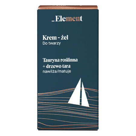 Element Men, moisturizing and mattifying face gel-cream, vegetable taurine + tara tree, 50 ml