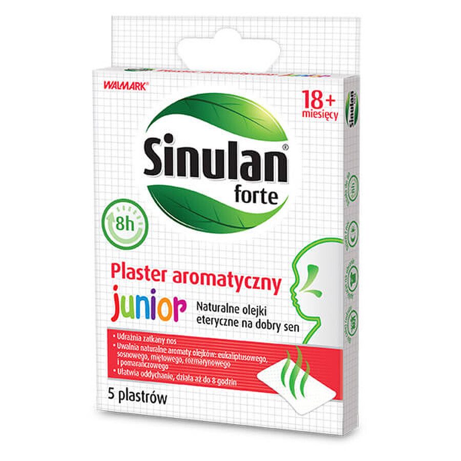 Sinulan Forte Junior, aromapleister voor kinderen vanaf 18 maanden, 5 stuks