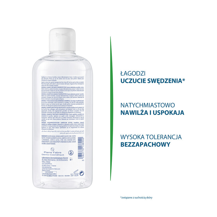 Ducray Sensinol, hair shampoo, physiological protection, 400 ml