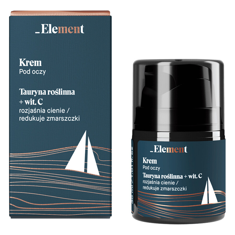 Element Men, verhelderende oogcrème, plantaardige taurine + vitamine C, 30 ml