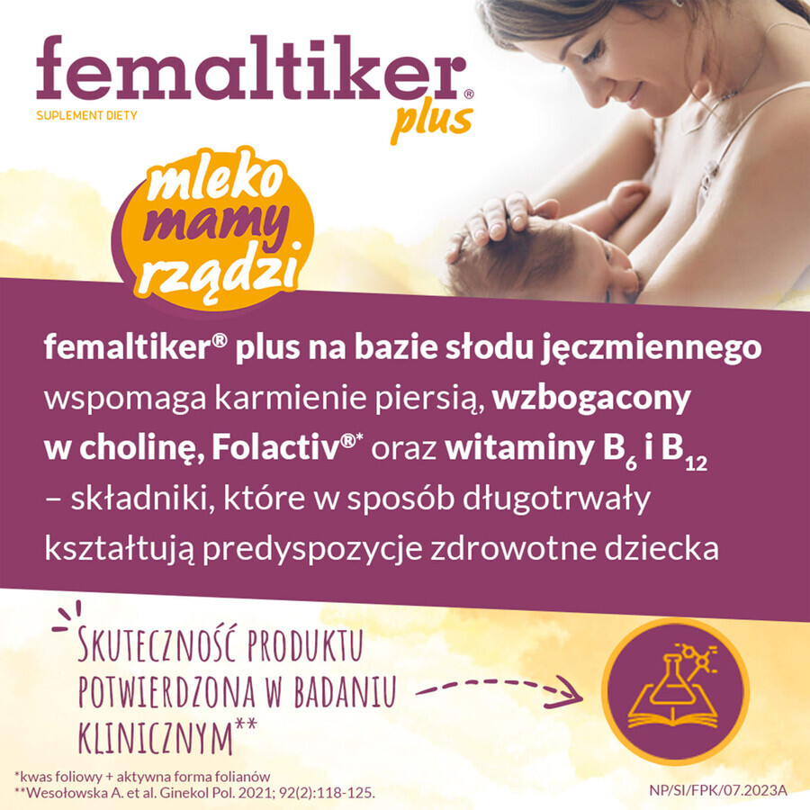 Femaltiker Plus, karamelsmaak, 12 zakjes