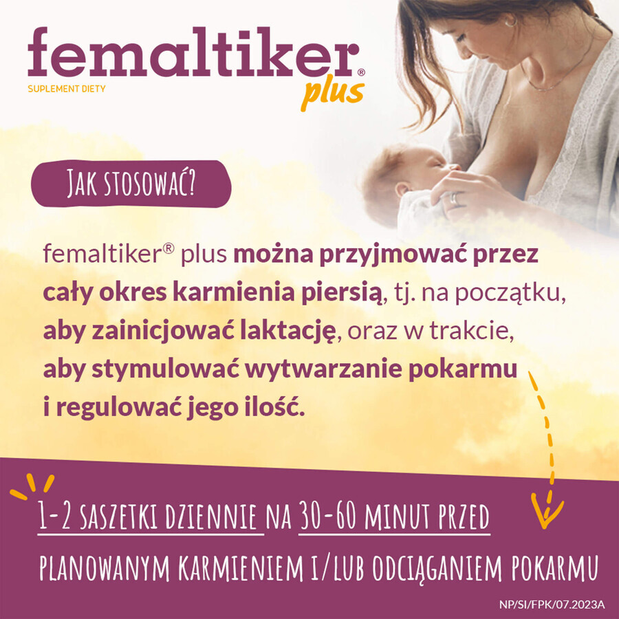 Femaltiker Plus, karamelsmaak, 12 zakjes