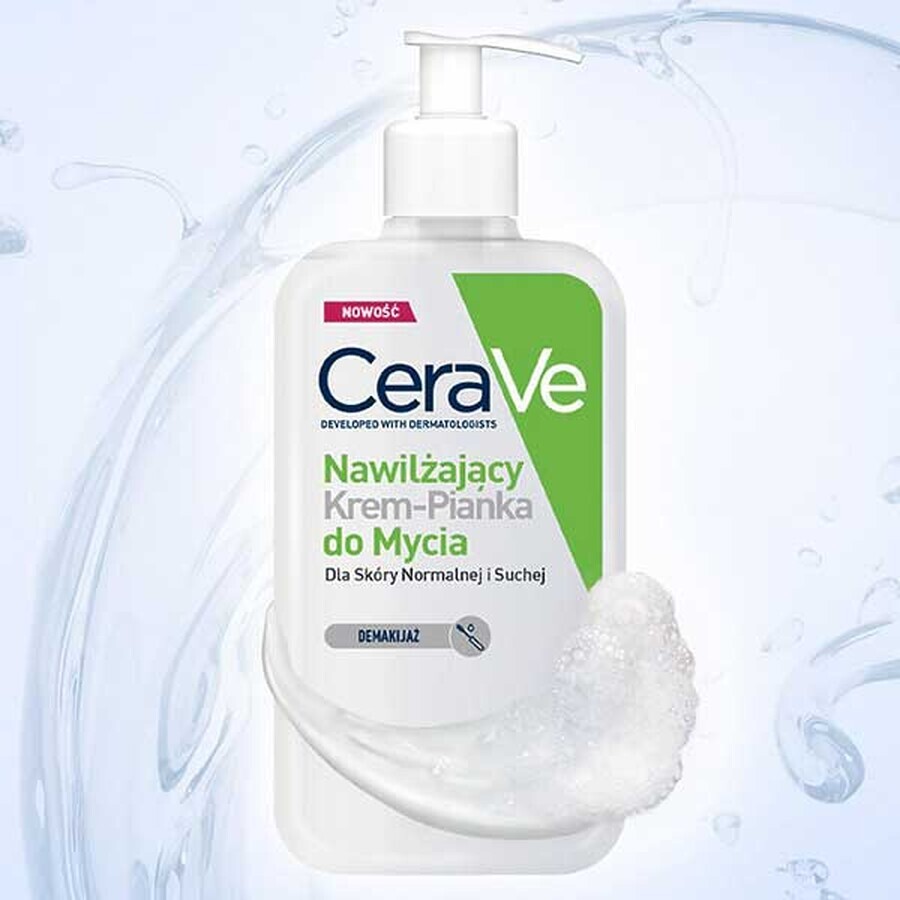 CeraVe, hydraterende crème-schuim gezichtswasgel, normale en droge huid, 236 ml