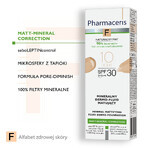 Pharmaceris F Matt-Mineral-Correction, mattifying mineral dermo-fluid, 10 Light, SPF 30, 30 ml