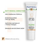 Pharmaceris F Matt-Mineral-Correction, mattifying mineral dermo-fluid, 10 Light, SPF 30, 30 ml