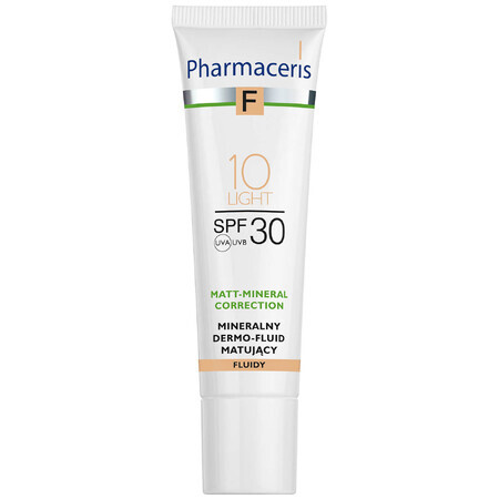 Pharmaceris F Matt-Mineral-Correction, mattifying mineral dermo-fluid, 10 Light, SPF 30, 30 ml