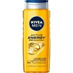 Nivea Men Active Energy, Gel de duș 3 în 1 pentru față, corp și păr, 500 ml