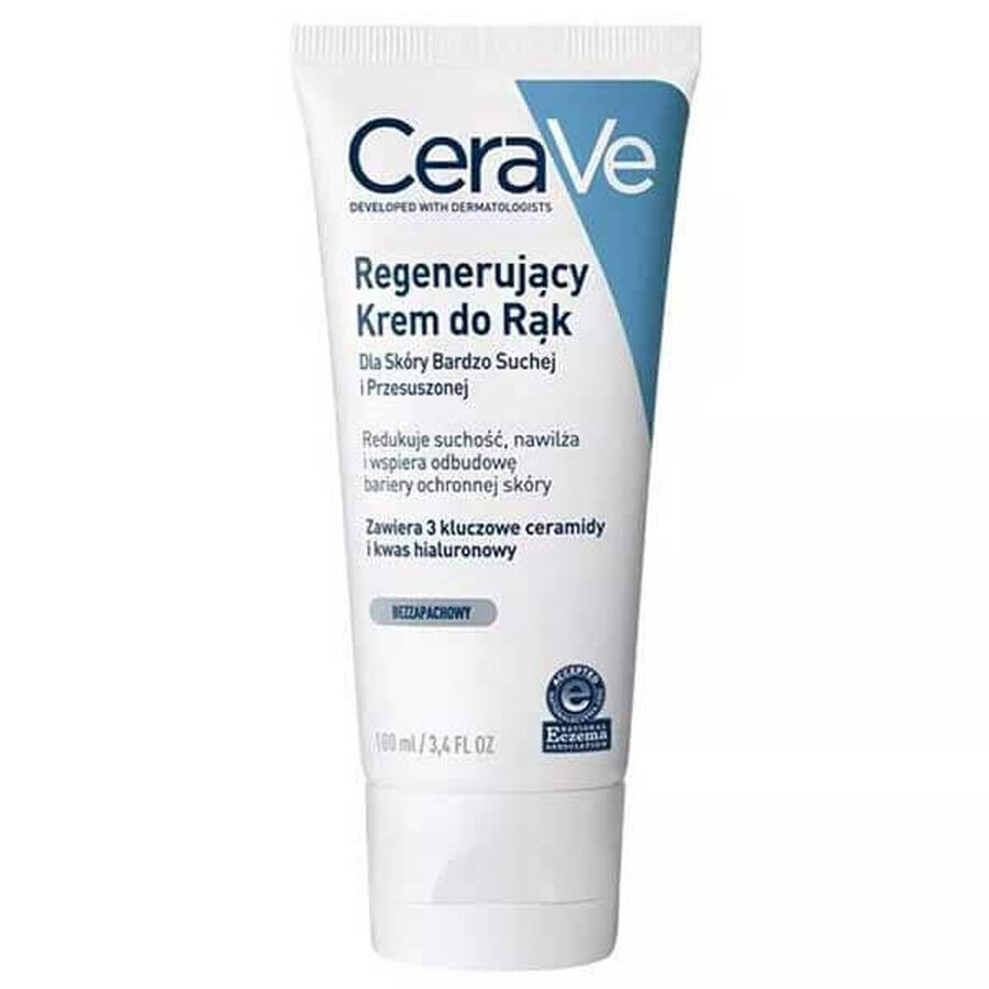 CeraVe, cremă de mâini regenerantă, piele foarte uscată și deshidratată, 100 ml