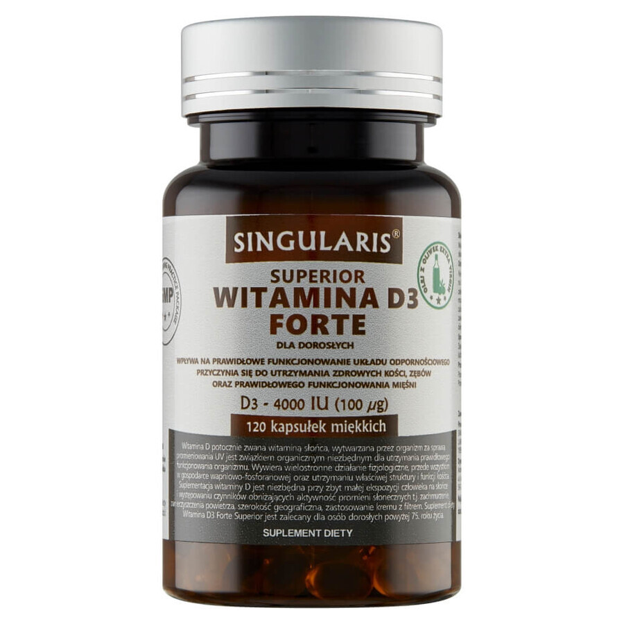 Singularis Superior Vitamina D3 Forte 4000 UI, 120 capsule molli