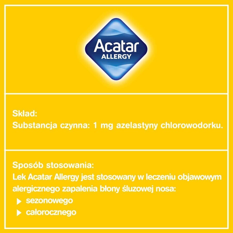 Acatar Allergie 1 mg/ml, spray nasal, solution, 10 ml