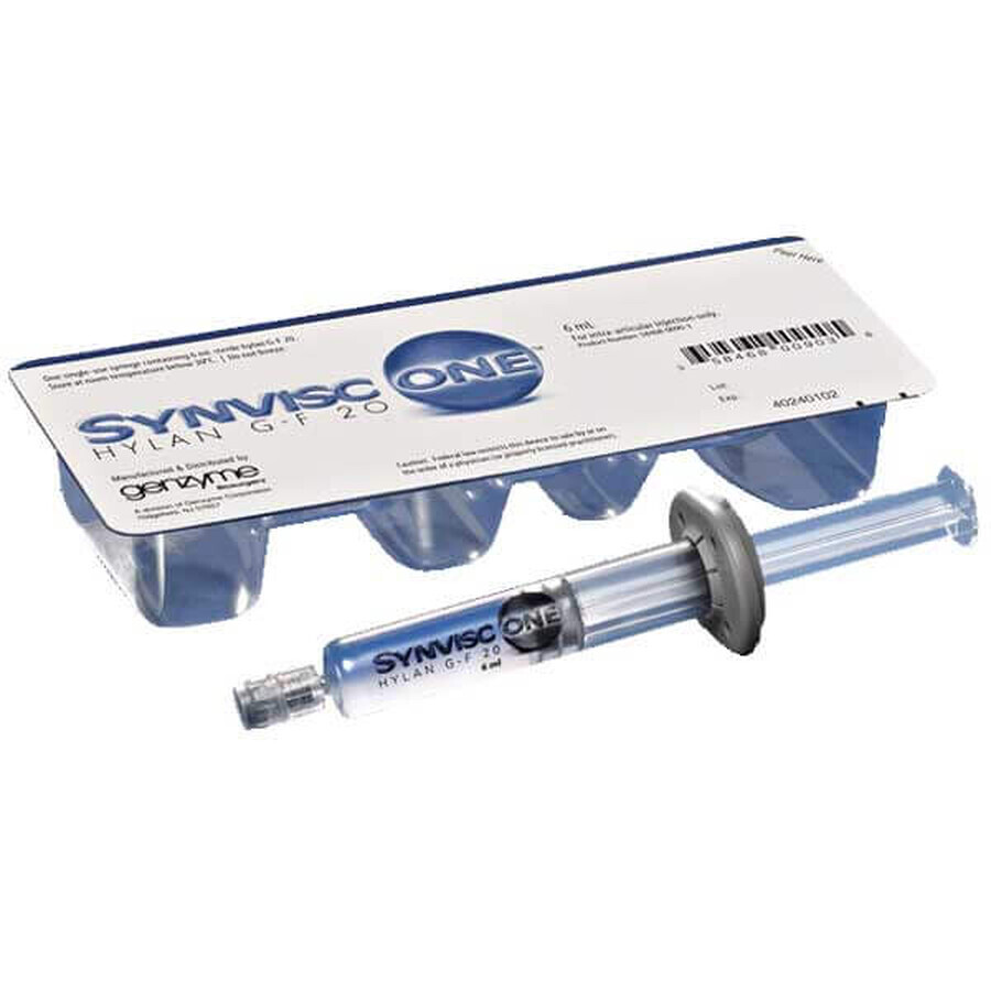 Syringe Synvisc One Hylan GF 20 48 mg/ 6 ml, 6 ml x 1 ampoule