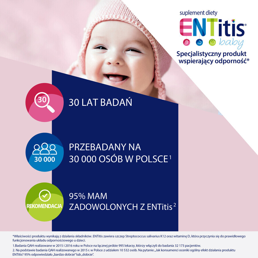 ENTitis Baby voor zuigelingen vanaf 6 maanden en kinderen, bananensmaak, 30 sachets