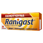 Famotidine Ranigast 20 mg, 20 film-coated tablets