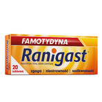 Famotidine Ranigast 20 mg, 20 film-coated tablets