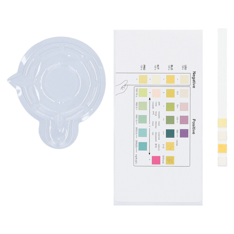 Diather Urineweginfectietest, thuistest voor de detectie van leukocyten, bloed, nitriet en eiwit in urine, voor kinderen en volwassenen, 1 stuk