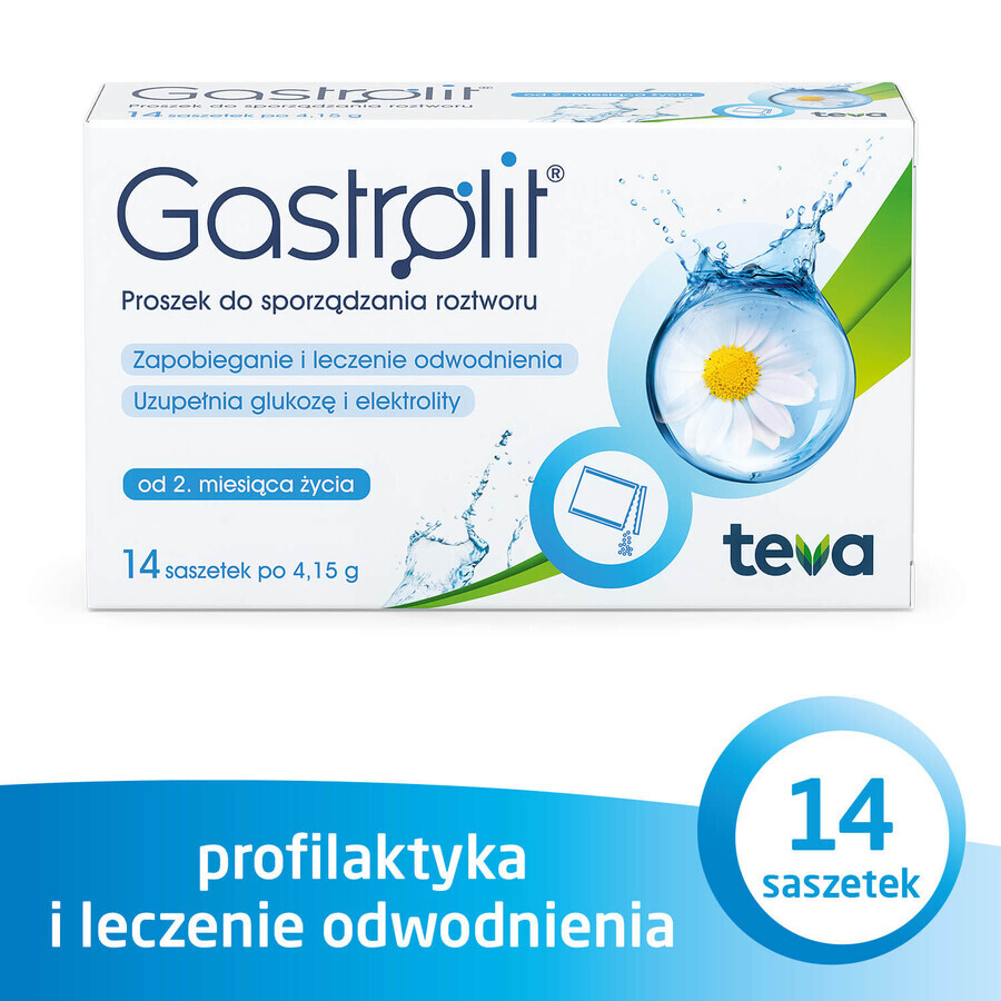 Gastrolit, poeder voor oplossing, vanaf 2 maanden, 4,15 g x 14 sachets