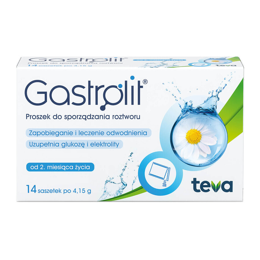 Gastrolit, poeder voor oplossing, vanaf 2 maanden, 4,15 g x 14 sachets