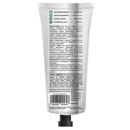 Botanic Help, hydraterende en revitaliserende handcrème met hennepolie, 100 ml