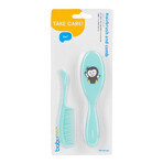 BabyOno, brush and comb for children, soft bristles, blue, 569/04, from birth