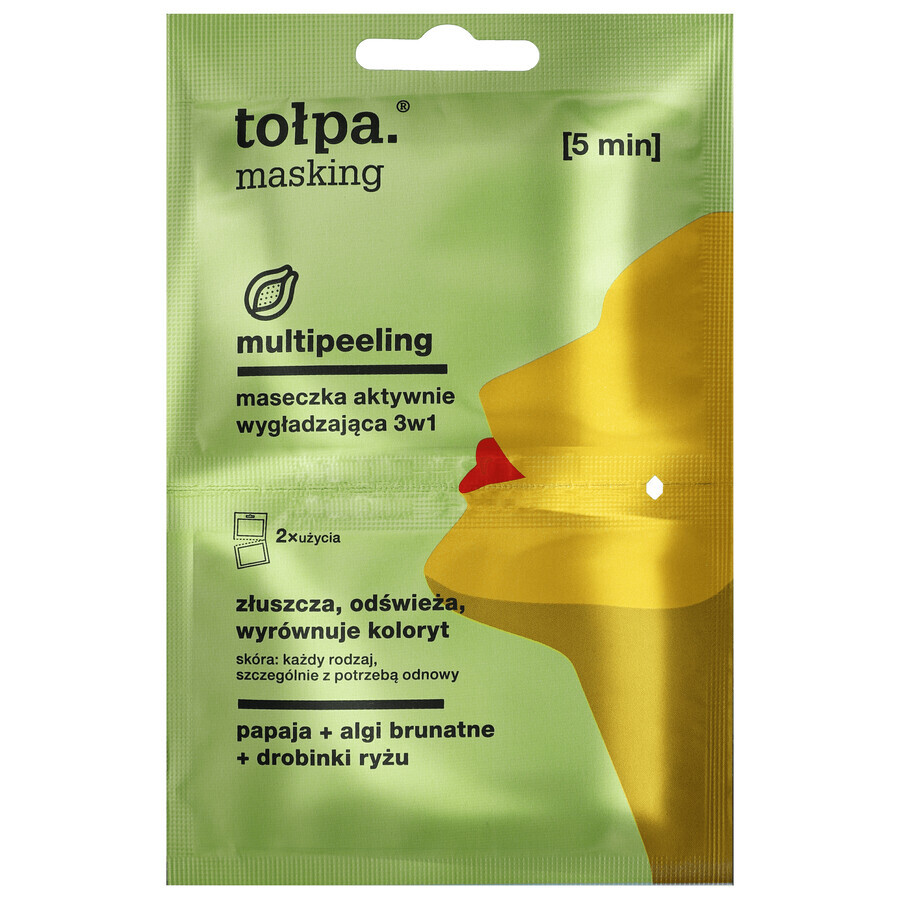 Tolpa Maschera, multipeeling, levigante attiva 3in1, 2 x 5 ml