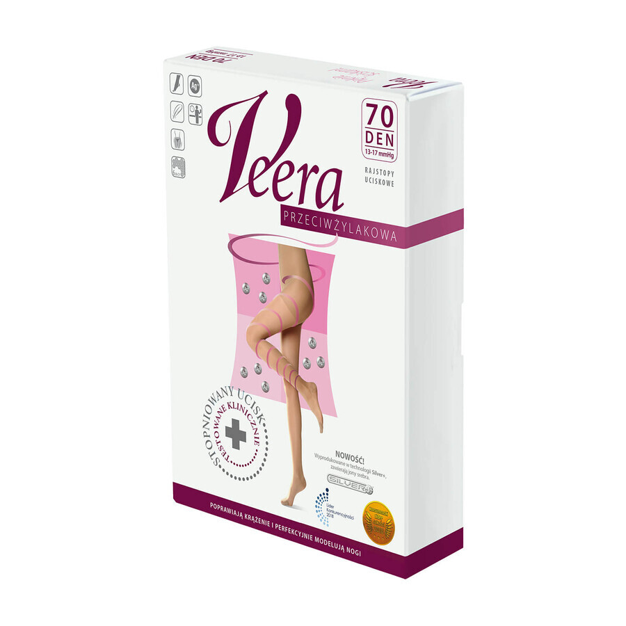 Veera Przeciwżylakowa, compressiepanty, 70 den, maat 3, visone