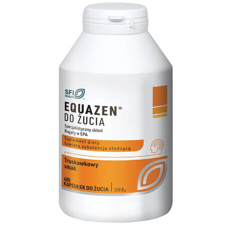 Equazen, aardbeiensmaak, 400 kauwcapsules