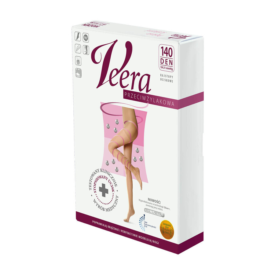 Veera Przeciwżylakowa, compressiepanty, 140 den, maat 4, visone