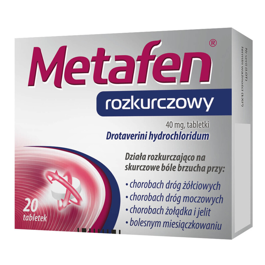 Metafen diastolic 40 mg, 20 comprimate