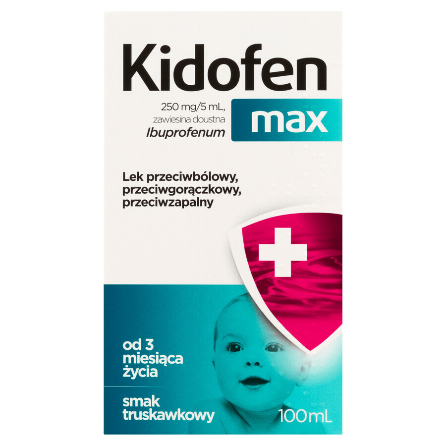 Kidofen max 250 mg/ 5 ml, oral suspension, 100 ml