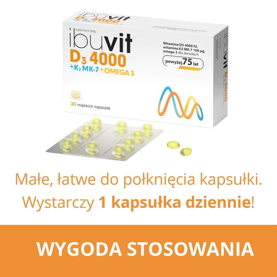 Ibuvit D3 4000 + K2 MK-7 Omega 3, 30 capsule molli