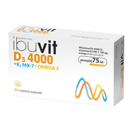 Ibuvit D3 4000 + K2 MK-7 Omega 3, 30 capsule molli