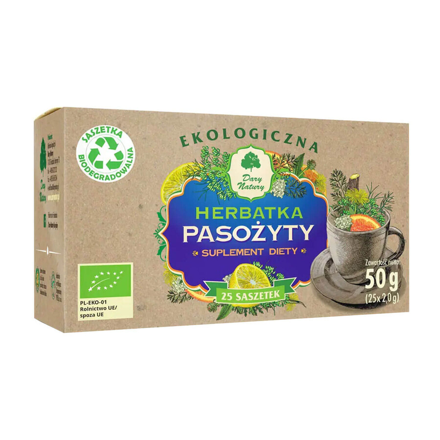 Dary Natury Parasites, biologische thee, 2 g x 25 builtjes