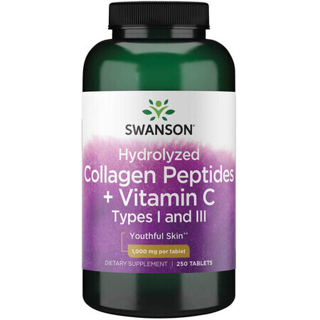 Swanson Collagene idrolizzato di tipo I e III con vitamina C, 250 compresse