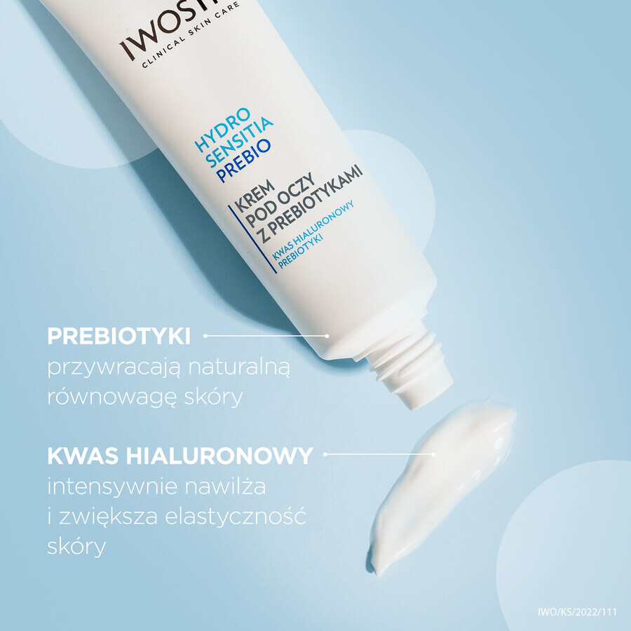 Iwostin Hydro Sensitia Prebio, oogcrème met prebiotica, gevoelige huid, 15 ml