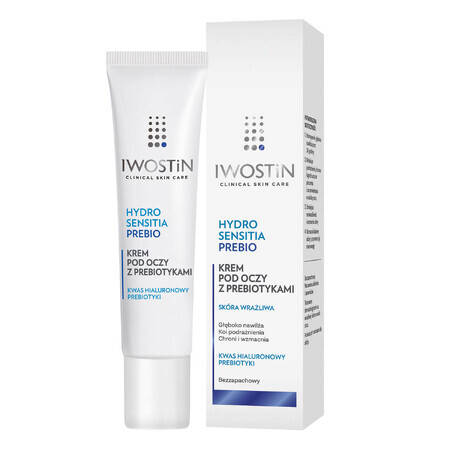 Iwostin Hydro Sensitia Prebio, oogcrème met prebiotica, gevoelige huid, 15 ml