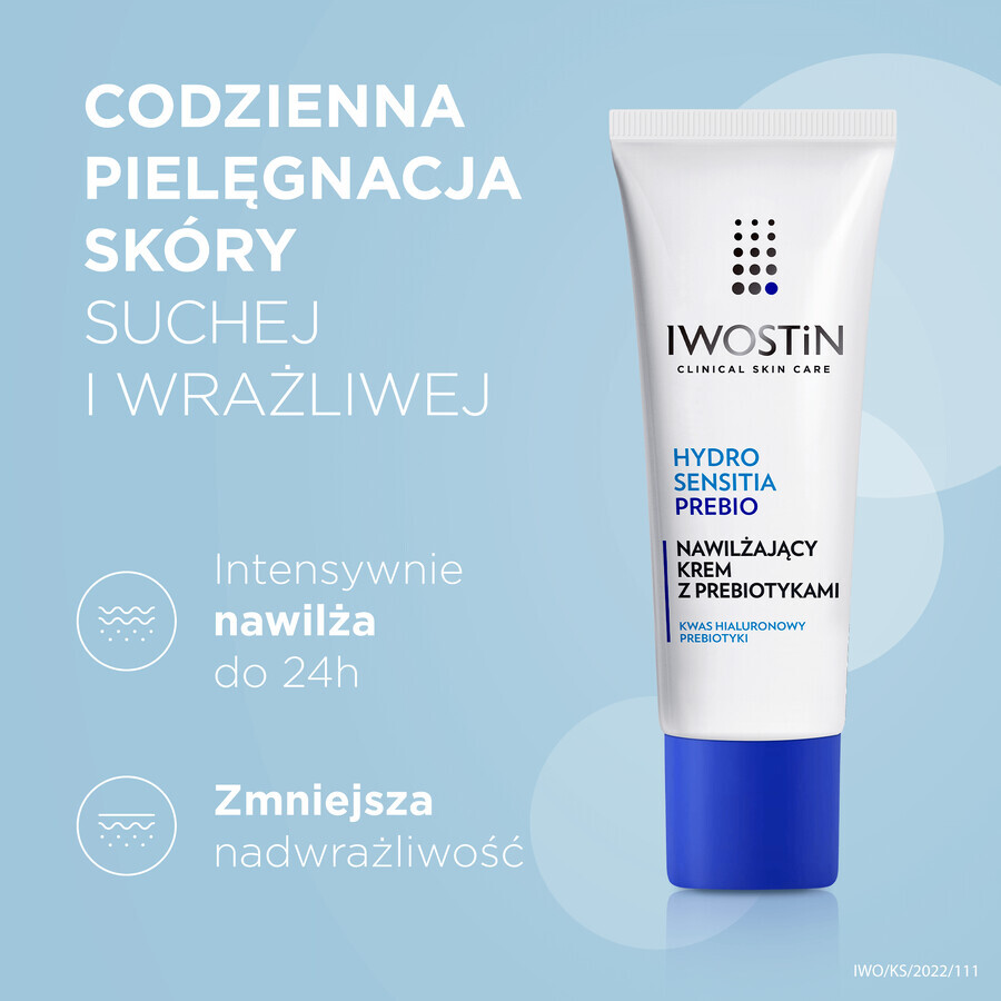 Iwostin Hydro Sensitia Prebio, hydraterende crème met prebiotica, gevoelige, droge en zeer droge huid, 50 ml