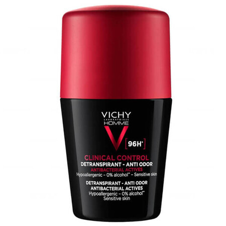 Vichy Homme Clinical Control, roll-on antiperspirant for men, 96-hour protection, 50 ml