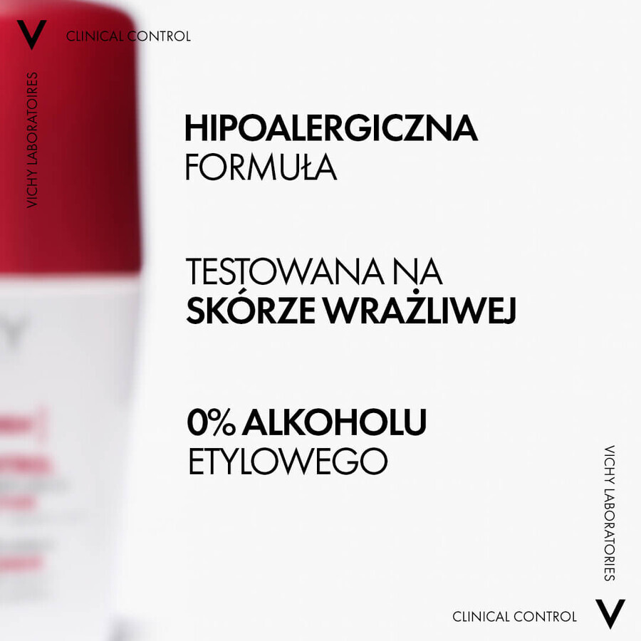 Vichy Clinical Control, antiperspirant roll-on pentru femei, protecție 96 ore, 50 ml