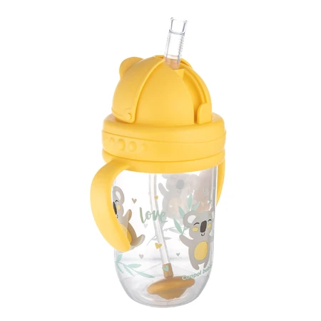 Canpol Babies, vasito con tubo y peso, Animales exóticos, amarillo, 56/606, a partir de 6 meses, 270 ml