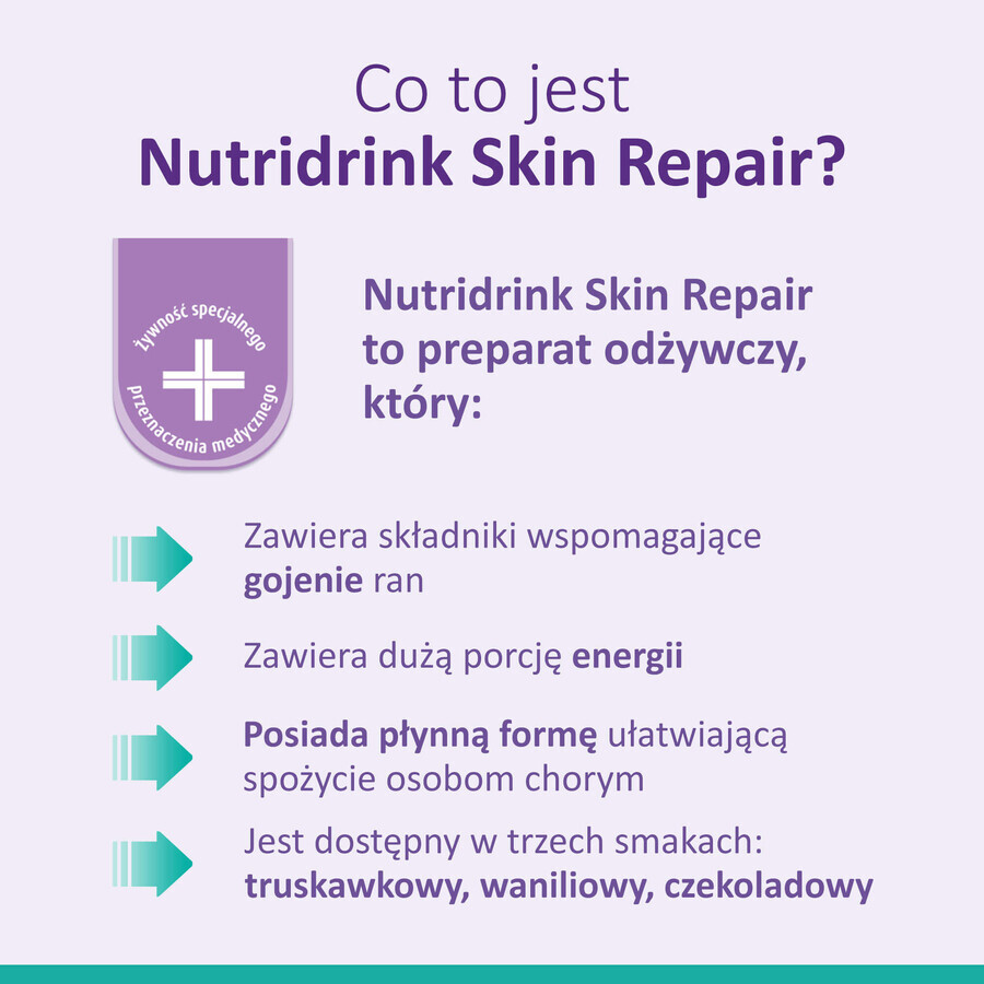 Nutridrink Skin Repair, aardbeiensmaak, 4 x 200 ml