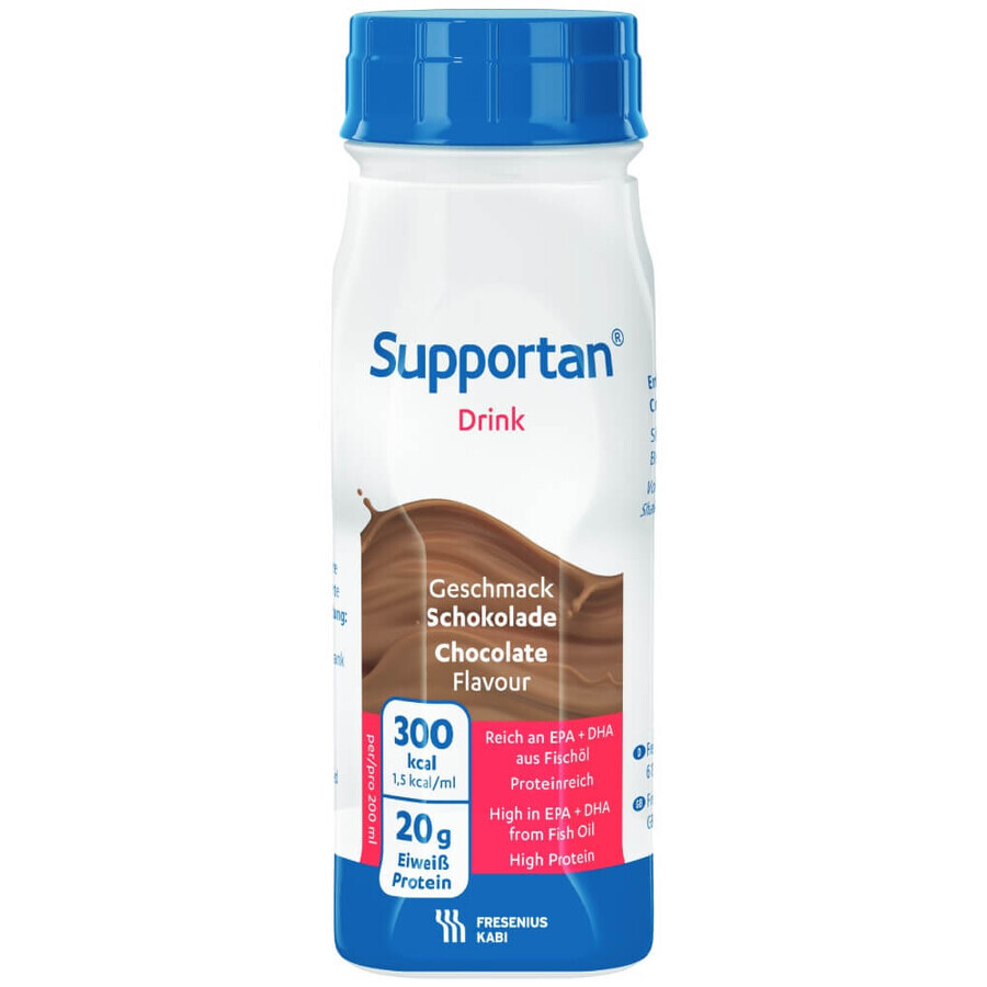 Supportan Drink, préparation nutritionnelle, goût chocolat, 4 x 200 ml