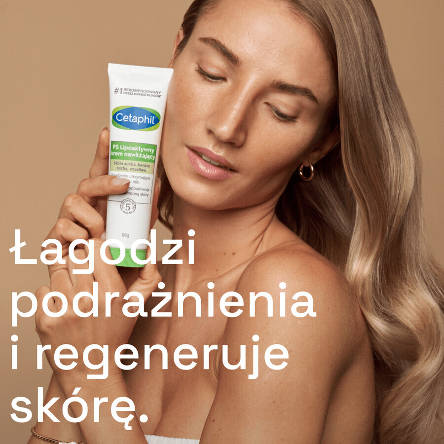 Cetaphil PS, lipoactieve vochtinbrengende crème, droge, zeer droge, gevoelige huid, 100 g