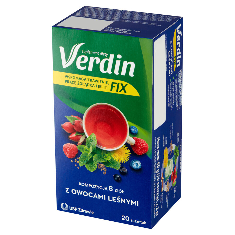 Verdin Fix met bosvruchten, 20 zakjes