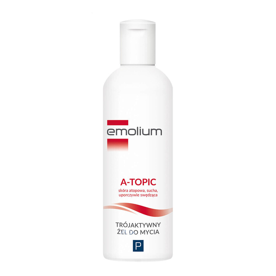 Emolium A-Topic, tri-actieve body wash gel voor de atopische, droge en langdurig jeukende huid, vanaf 1 maand, 200 ml