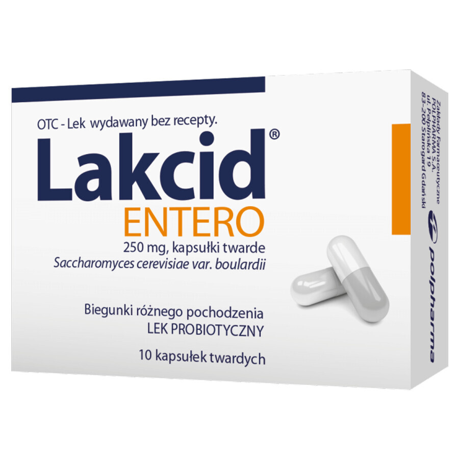 Lakcid Entero 250 mg, 10 capsules